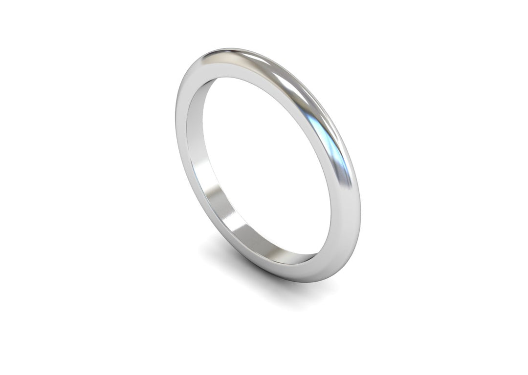 2mm D Shape Wedding Band