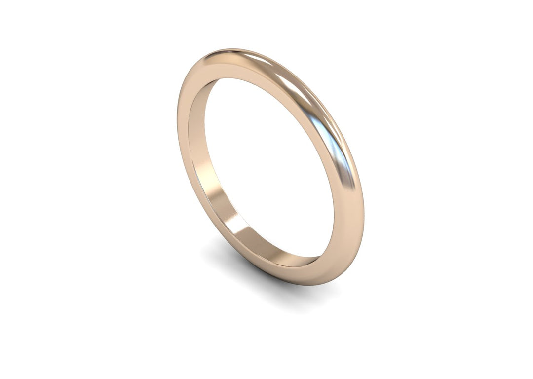 2mm D Shape Wedding Band