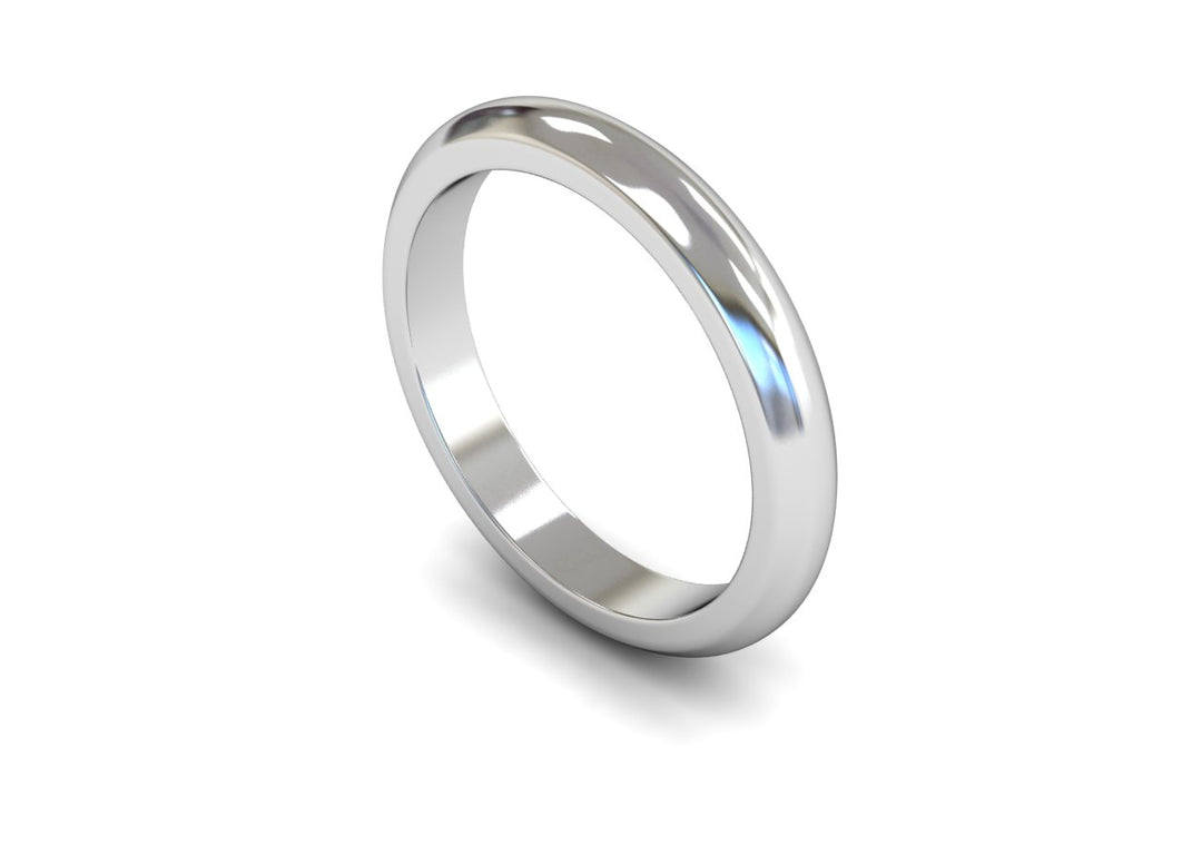 3mm D Shape Wedding Band