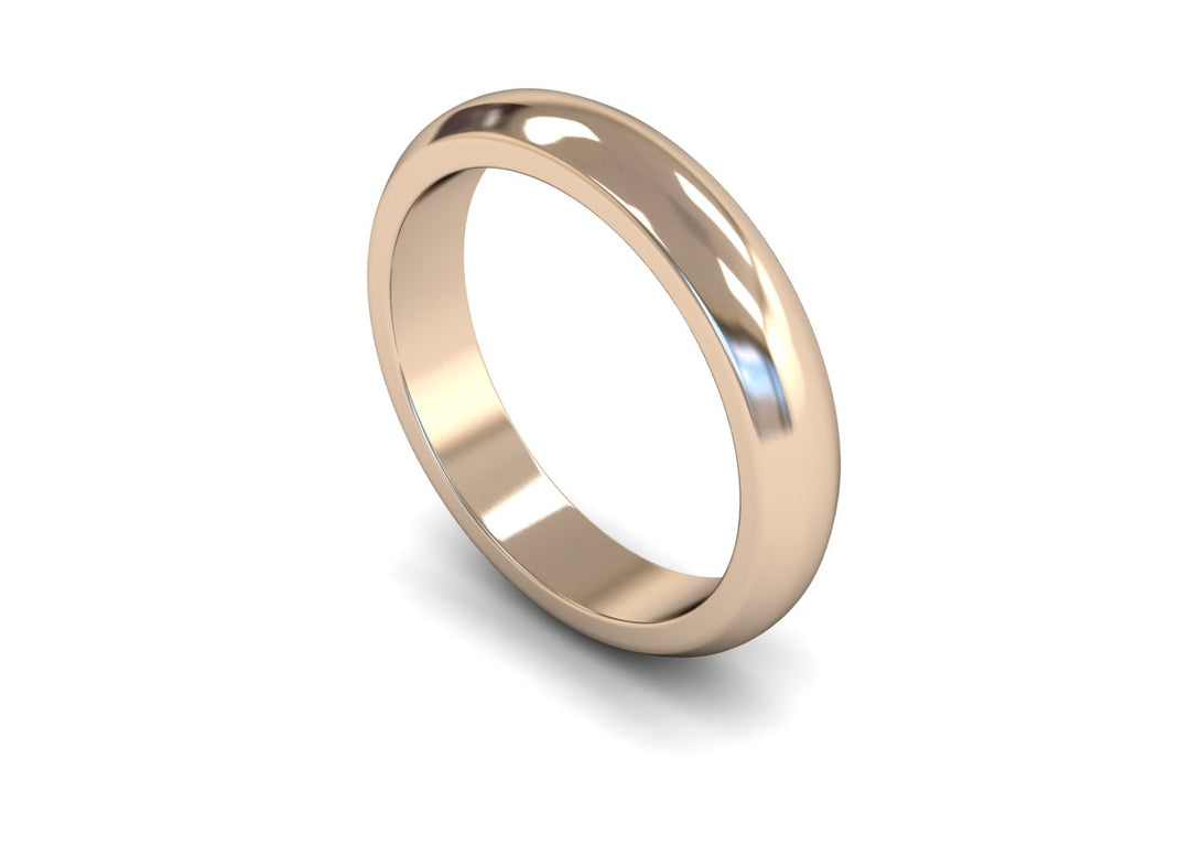 4mm D Shape Wedding Band