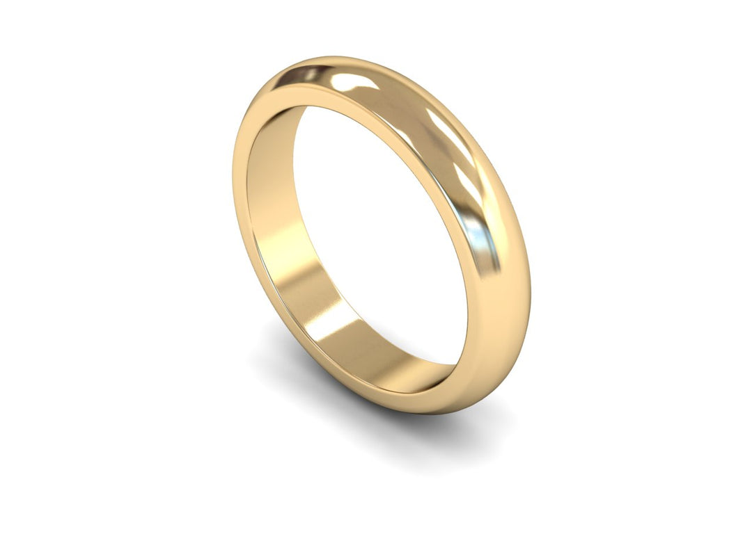 4mm D Shape Wedding Band