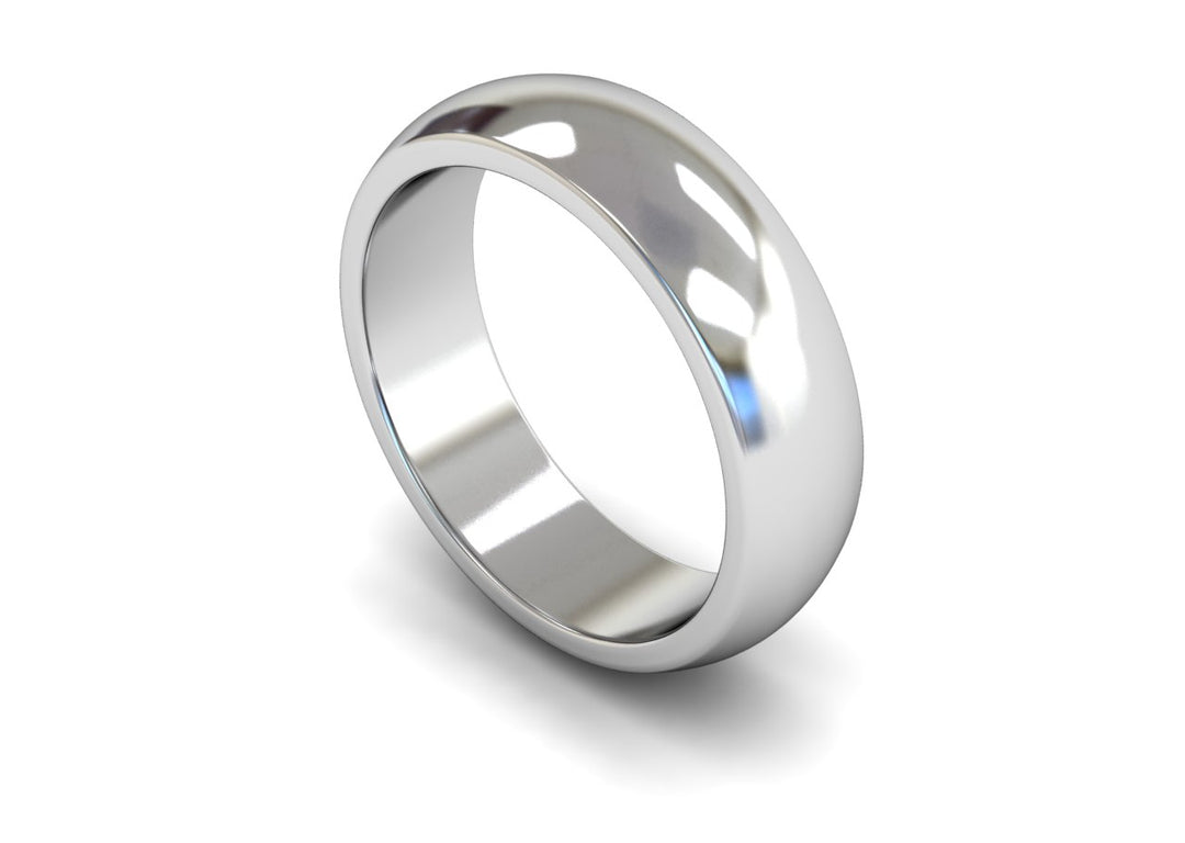 6mm D Shape Wedding Band