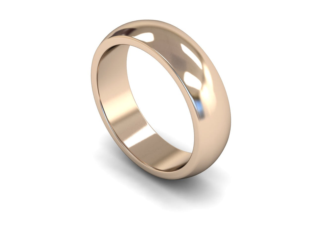 6mm D Shape Wedding Band