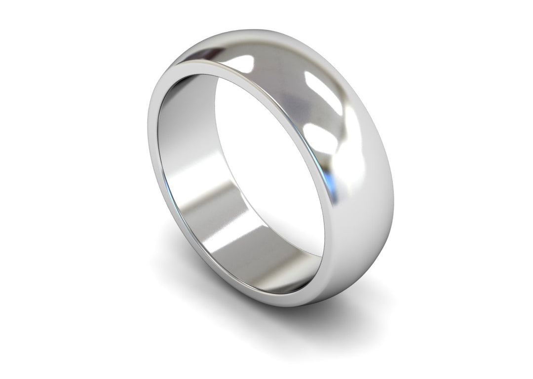 7mm D Shape Wedding Band
