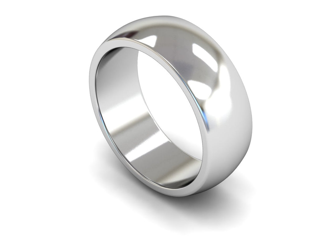 8mm D Shape Wedding Band