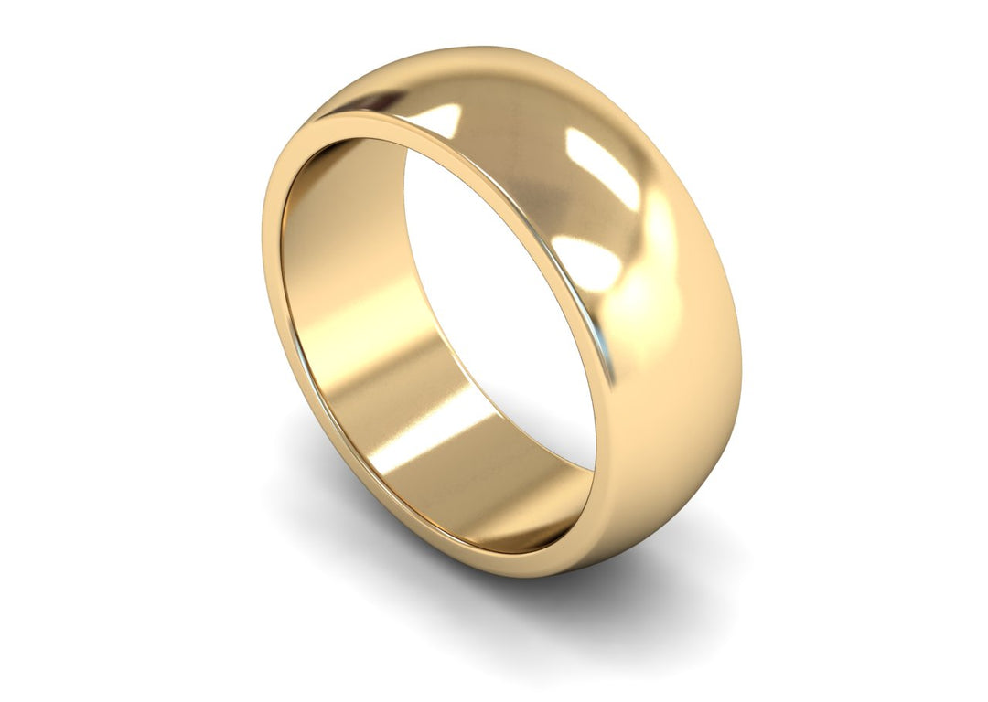 8mm D Shape Wedding Band