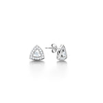 Load image into Gallery viewer, Round Diamond Triangular Halo Earings