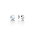 Load image into Gallery viewer, Round Brilliant Cut Round Halo Earrings