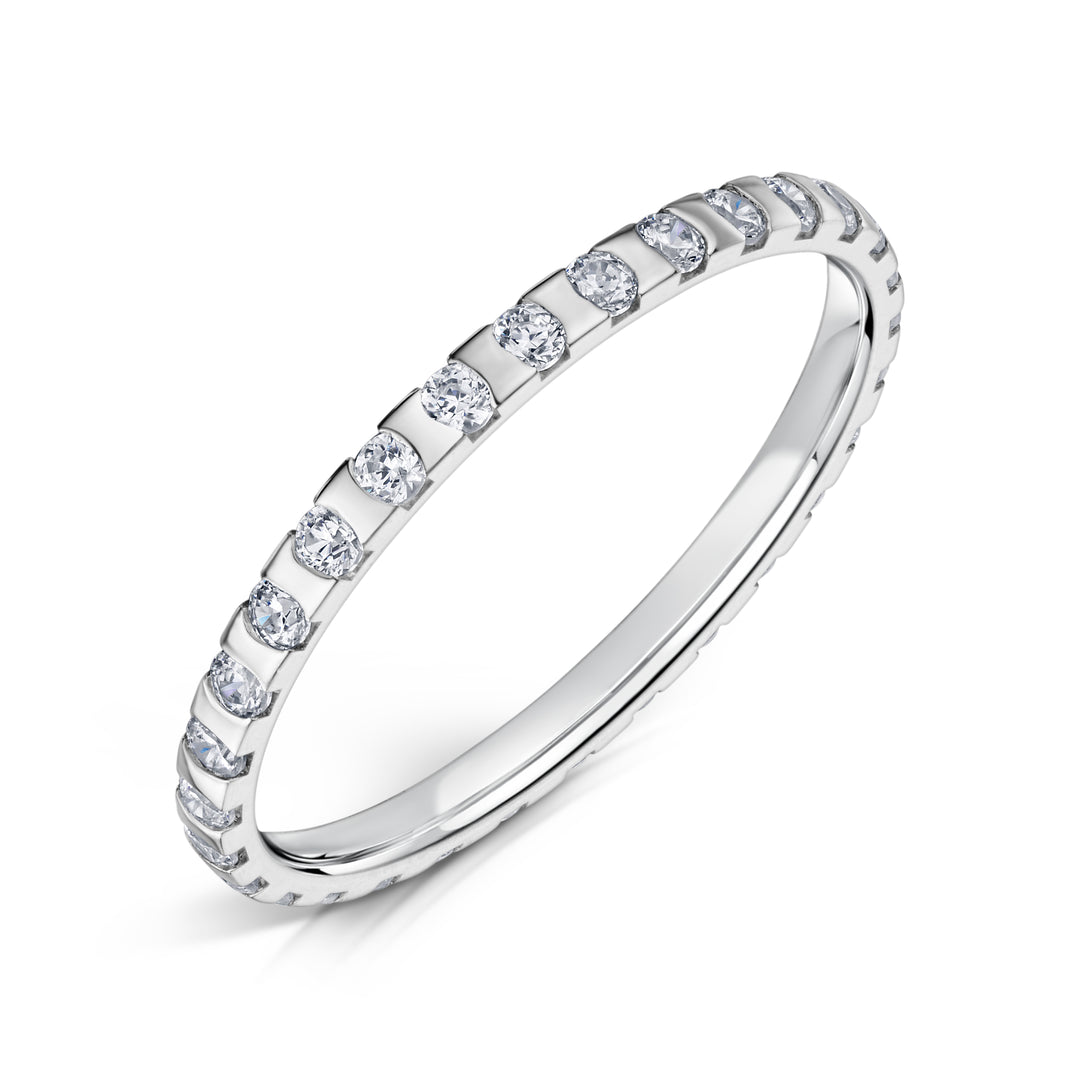 1.5mm Bar Set Diamond Band Full set