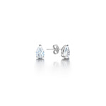 Load image into Gallery viewer, Pear Shaped 3 Claw Diamond Stud Earrings