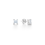 Load image into Gallery viewer, 4 "V" Claw Princess Cut Diamond Stud Earrings