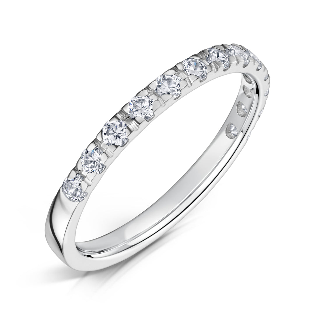 2.0mm Micro Half Set Diamond Band