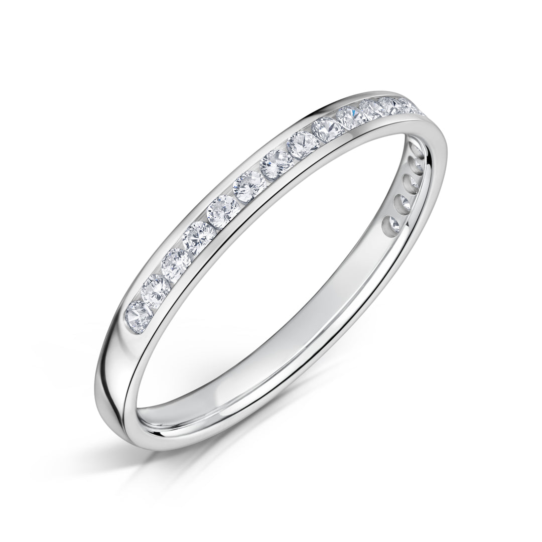 2.0mm Channel Half Set Diamond Band