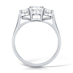Load image into Gallery viewer, Three Stone Oval And Round Brilliant Diamond High Set Trilogy Ring