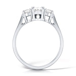 Load image into Gallery viewer, Three Stone Oval And Round Brilliant Diamond Low Set Trilogy Ring