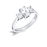 Load image into Gallery viewer, Three Stone Oval And Round Brilliant Diamond Low Set Trilogy Ring