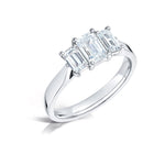 Load image into Gallery viewer, Three Stone Emerald Cut Diamond Classic Trilogy Ring