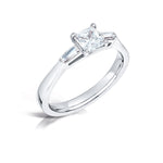 Load image into Gallery viewer, Three Stone Princess and Baguette Cur Diamond Classic Trilogy Ring