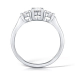 Load image into Gallery viewer, Three Stone Oval And Round Brilliant Cut Diamond Trilogy Ring.