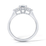 Load image into Gallery viewer, Three Stone Emerald And Pear Cut Diamond Trilogy Ring