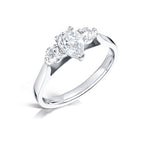 Load image into Gallery viewer, Three Stone Pear Shaped And Round Brilliant Diamond Trilogy Ring.