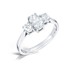 Load image into Gallery viewer, Three Stone Oval And Round Brilliant Diamond Trilogy Ring