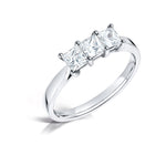 Load image into Gallery viewer, Three Stone Princess Cut Diamond Trilogy Ring