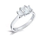 Load image into Gallery viewer, Three Stone Emerald Cut Diamond Trilogy Ring