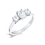 Load image into Gallery viewer, Three Stone Oval And Round Brilliant Cut Diamond Trilogy Ring