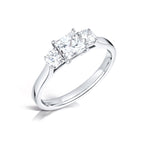 Load image into Gallery viewer, Three Stone Princess Cut And Round Brilliant Diamond Trilogy Ring