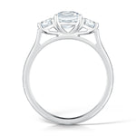 Load image into Gallery viewer, Three Stone Cushion And Round Brilliant Cut Diamond Trilogy Ring