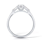 Load image into Gallery viewer, Three Stone Round Brilliant And Baguette Diamond Trilogy Ring