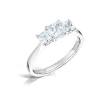 Load image into Gallery viewer, Three Stone Princess Cut Diamond Trilogy Ring