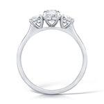 Load image into Gallery viewer, Three Stone Oval And Round Brilliant Cut Diamond Trilogy Ring