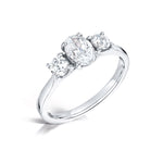 Load image into Gallery viewer, Three Stone Oval And Round Brilliant Cut Diamond Trilogy Ring