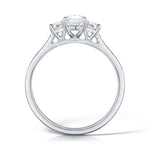 Load image into Gallery viewer, Three Stone Emerald Cut And Round Brilliant Diamond Ring