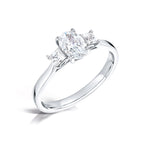 Load image into Gallery viewer, Three Stone Oval And Princess Cut Diamond Ring