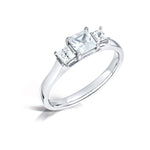 Load image into Gallery viewer, Three Stone Princess Cut Diamond Ring