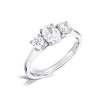 Load image into Gallery viewer, Three Stone Oval And Round Brilliant Diamond Ring