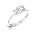 Load image into Gallery viewer, Three Stone Emerald Cut Diamond Ring