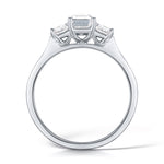 Load image into Gallery viewer, Three Stone Emerald And Princess Cut Diamond Ring