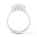 Load image into Gallery viewer, Three Stone Princess Cut Diamond Ring With Channel Set Diamond Shoulders