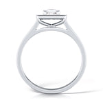 Load image into Gallery viewer, Princess Cut Diamond Ring With A Grain Set Halo Design