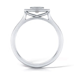 Load image into Gallery viewer, Princess Cut Diamond Ring In A Grain Set Halo Design