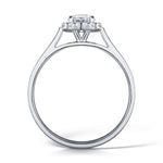 Load image into Gallery viewer, Round Brilliant Cut Diamond Ring In A Cushion Shaped Micro Set Halo Ring