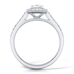 Load image into Gallery viewer, Princess Cut Diamond Ring In A Grain Set Halo Design