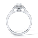 Load image into Gallery viewer, Emerald Cut Diamond Ring In A Grain Set Halo Design
