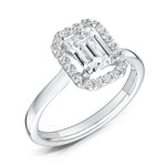 Load image into Gallery viewer, Emerald Cut Diamond Ring In A Micro Set Halo Design
