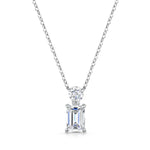 Load image into Gallery viewer, Emerald Cut Diamond Pendant with small Round Diamond
