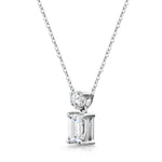 Load image into Gallery viewer, Emerald Cut Diamond Pendant with small Round Diamond
